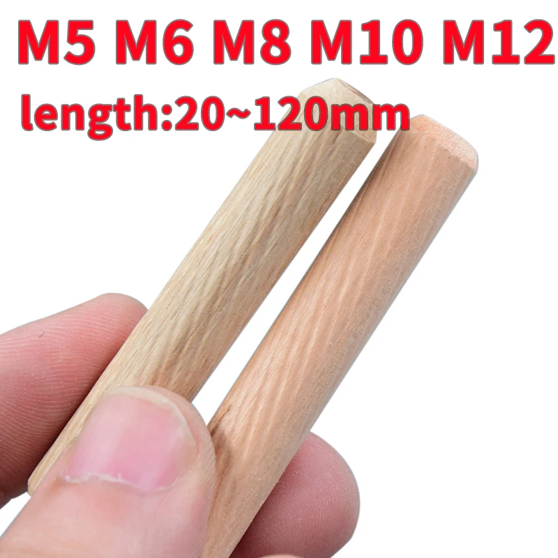 M5 M6 M8 M10 M12 Wooden Dowel Cabinet Drawer Round Fluted Wood Craft Pins Rods Set Furniture Fitting Wooden Dowel Pin 50/100pcs wooden dowel pins