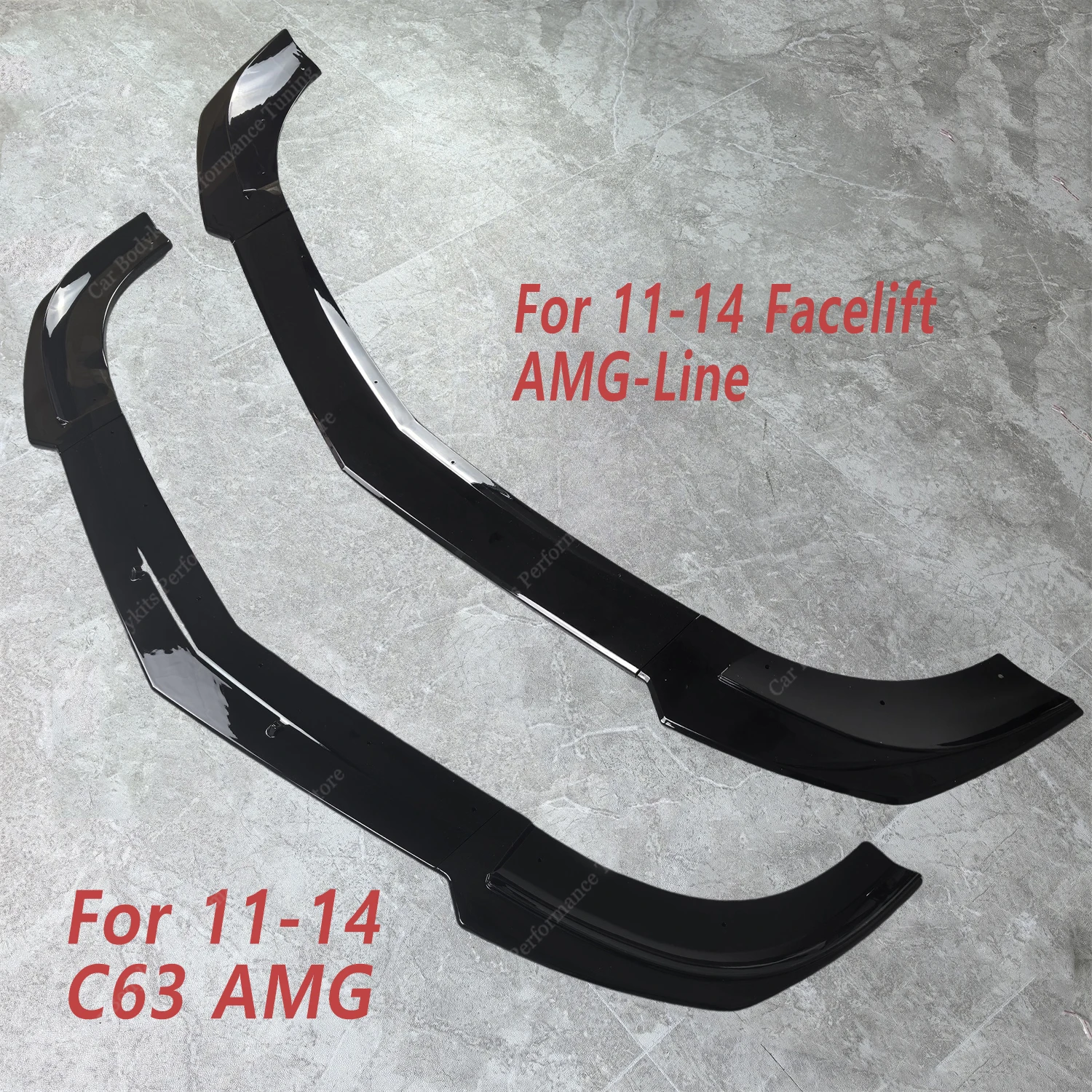 Maxton 스타일 앞 범퍼 립 스포일러 스플리터 메르세데스 W204 S204 C63 AMG/AMG-라인 2011-2014 Facelift Bodykits Tuning
