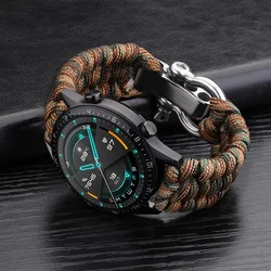 Weave Nylon Sport Watch Strap - Universal Band Bracelet with Tool - 22mm (Cam Brown)