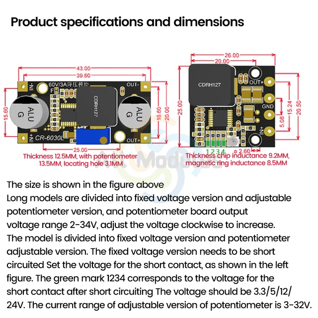 Lm2596 DC/DC Hochleistungs-Spannungs regler 3,3 bis/V Buck-Wandler  DIY-Strom versorgungs modul - AliExpress