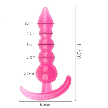 Anal Beads Jelly Anal Plug Butt Plug Dildo G-spot Prostate Massager Silicone Adult Sex Toys For Woman Men Gay Erotic Products 3