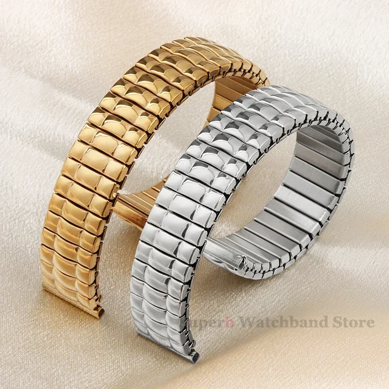 Elegant Stainless Steel Elastic Watch Band - Universal Stretch Wristband Accessories