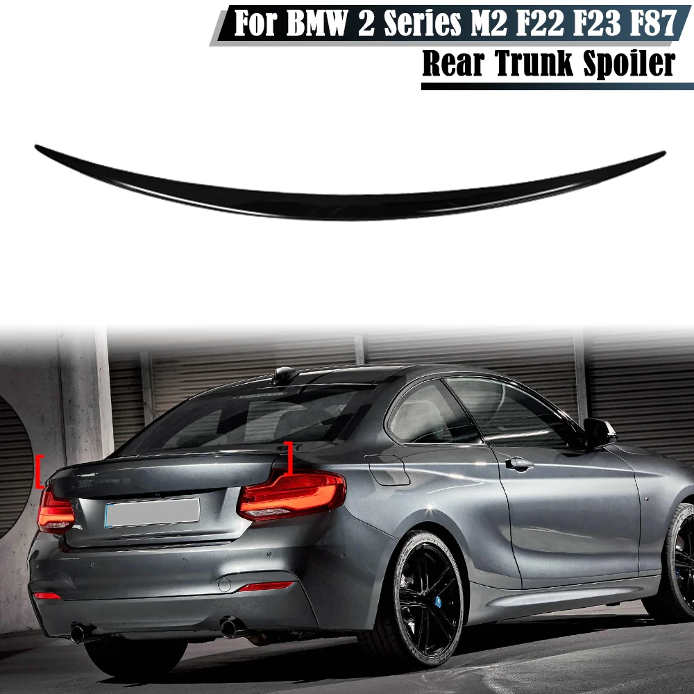 

For BMW 2 Series M2 F22 F23 F87 M Carbon Look / Glossy Black Rear Trunk Lid Car Spoiler Wings Tuning Exterior Accessories