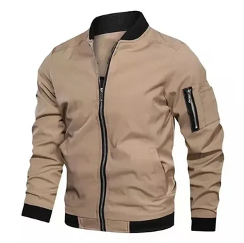 Giacca da uomo autunno manica lunga uniforme da baseball antivento ciclismo giacca sottile cerniera solida giacca casual cappotto sportivo all'aria aperta 1