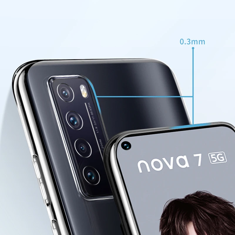 Custodia Trasparente Per Huawei Nova 7 Pro 5G Con Farfalla Blu - Cover TPU Antiurto E Antigraffio - 3