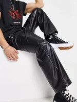 Men's Straight Leather Pants Fall/Winter New Dark Clothing Singer Niche Attractive Motorcycle Clothing Large Pants 4