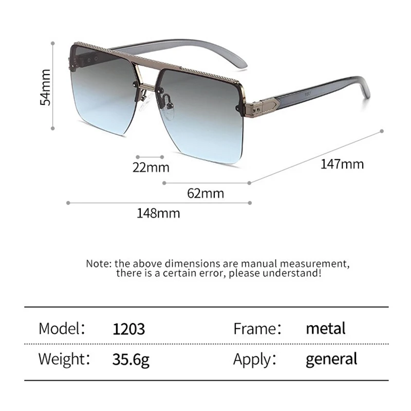 Square Men's Sunglasses Personality Versatile Fashion Car 1203