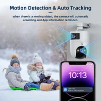 JOOAN 4K IP PTZ caméra extérieure étanche à double objectif 5g suivi automatique de la caméra de sécurité, caméra de surveillance vidéo sans fil 3