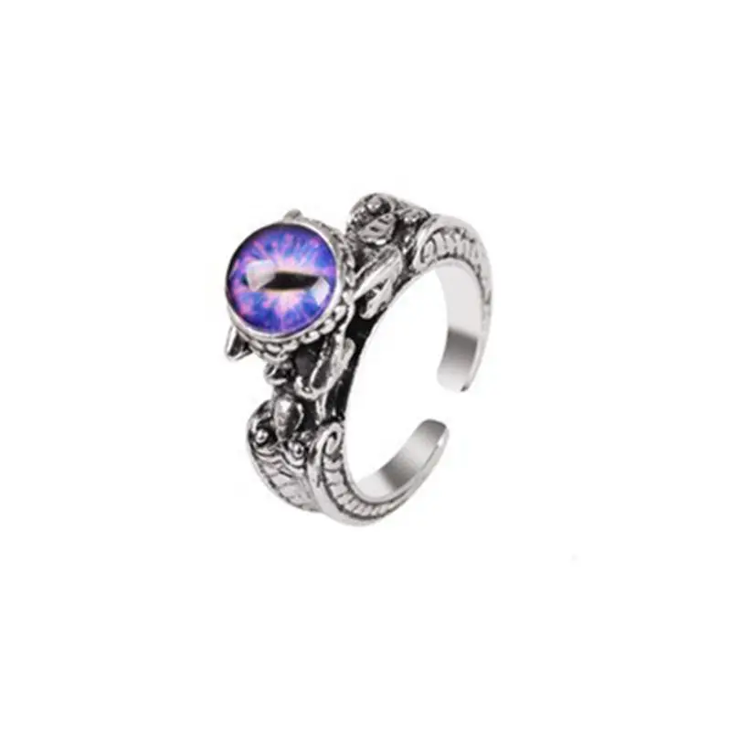 SALONGFANG 2023 New Retro Jewelry Rings Gothic Rings Unisex Punk Skull Rock Hip Hop Adjustable Gift Jewelry Evil Eye