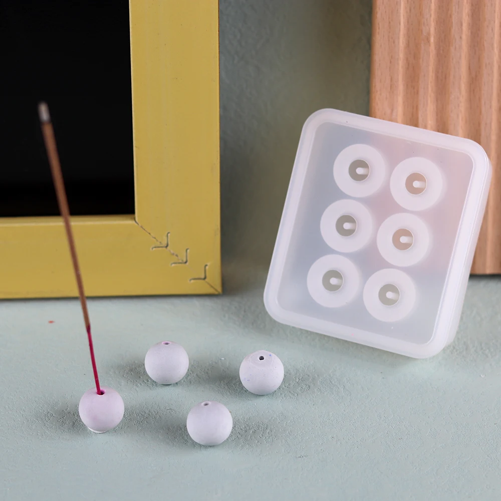 Mini Ball Incense Insert Base Silicone Molds DIY Cement Concrete Aromatherapy Stand Simple Items Square Round Handcraft Tool silicone mold