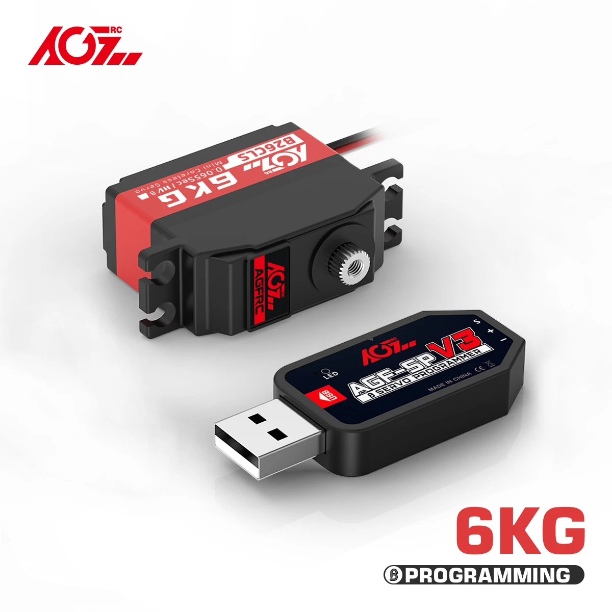 

AGFRC B26CLS High Torque 6.0KG Fast Speed Titanium Gear Mini HV Coreless Digital Motor Servo For RC Helicopter 1/12 RC Cars