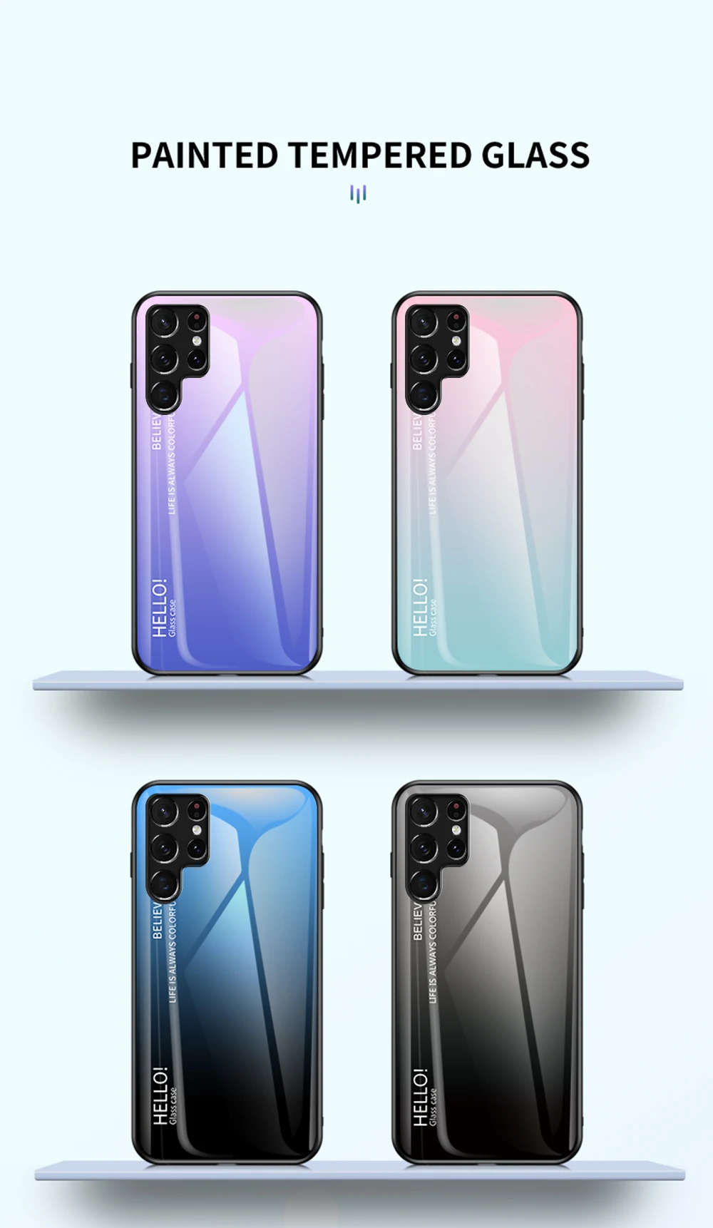 Custodia in vetro rigido DECLAREYAO S21 FE per Samsung Galaxy S22 S21 S20 Ultra S10 S9 S8 Plus Custodia sottile per Samsung _voghion.com