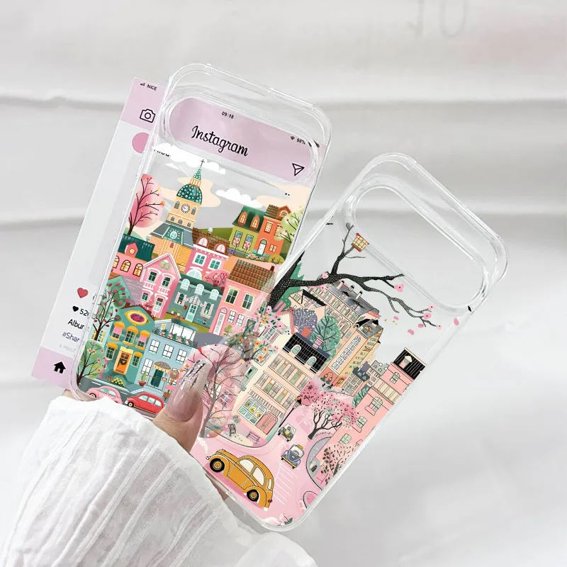Charming Rural Landscape Clear Soft TPU Phone Case