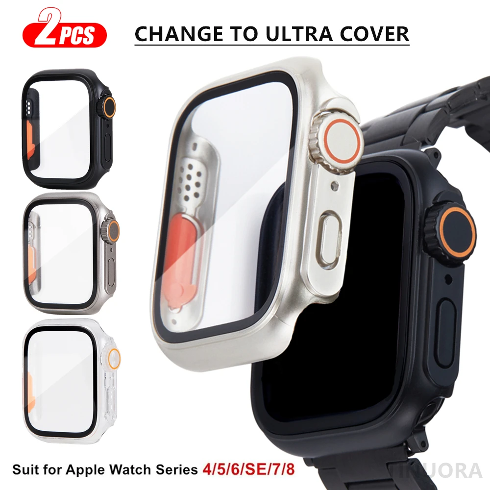 Apple Watch Screen Protector Case Glass Cover for Apple Watch Series 8 7 45mm 41mm Ultra IWatch 4 5 6 SE 44mm 40mm