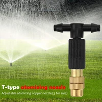 5-15Pcs 4/7PVC Outdoor Misting Cooling System Garden Irrigation Watering 1/4'' Brass Atomizer Adjustable Garden Micro Sprinklers 2
