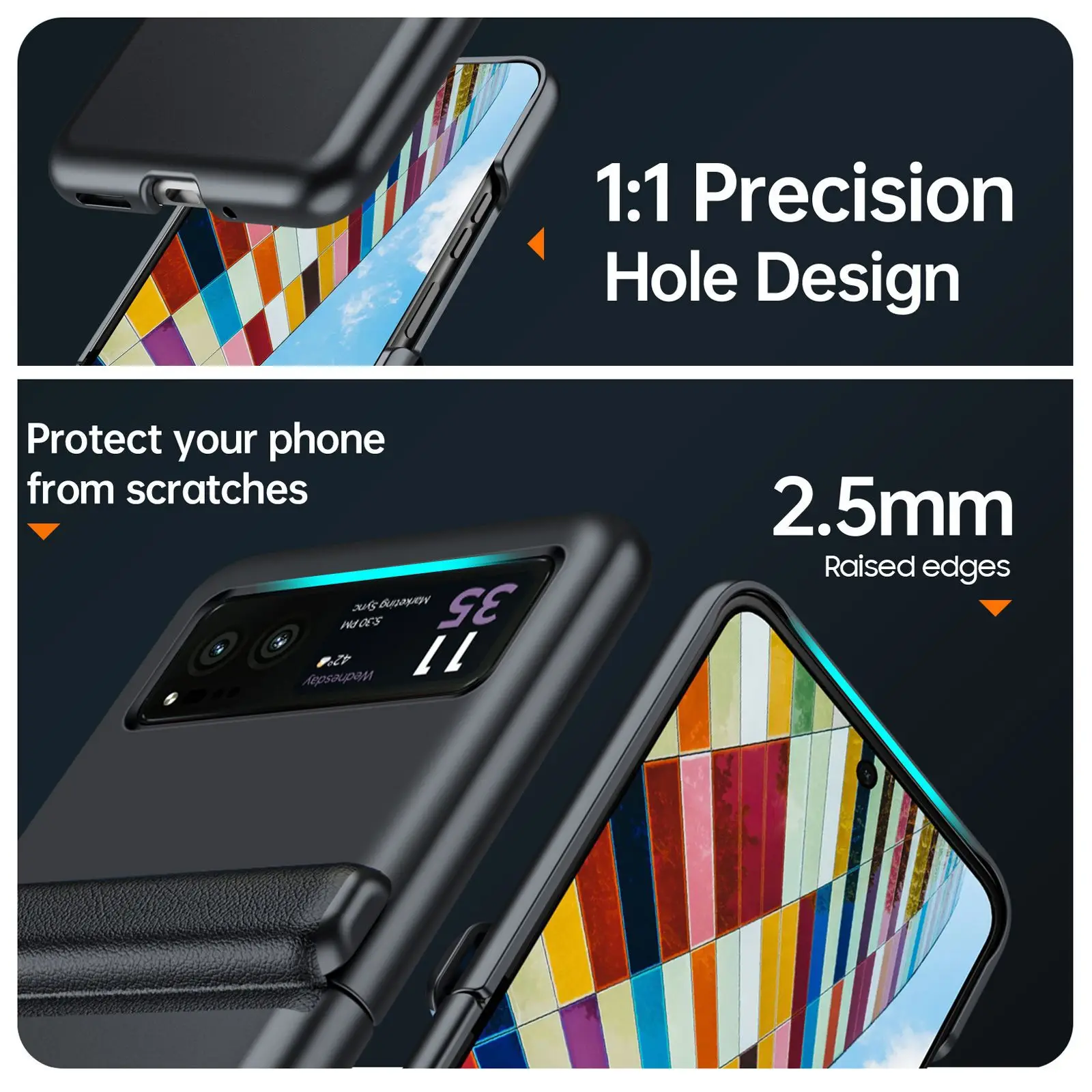 Luxury Magnetic Leather Case with Central Axis Hinge Protection