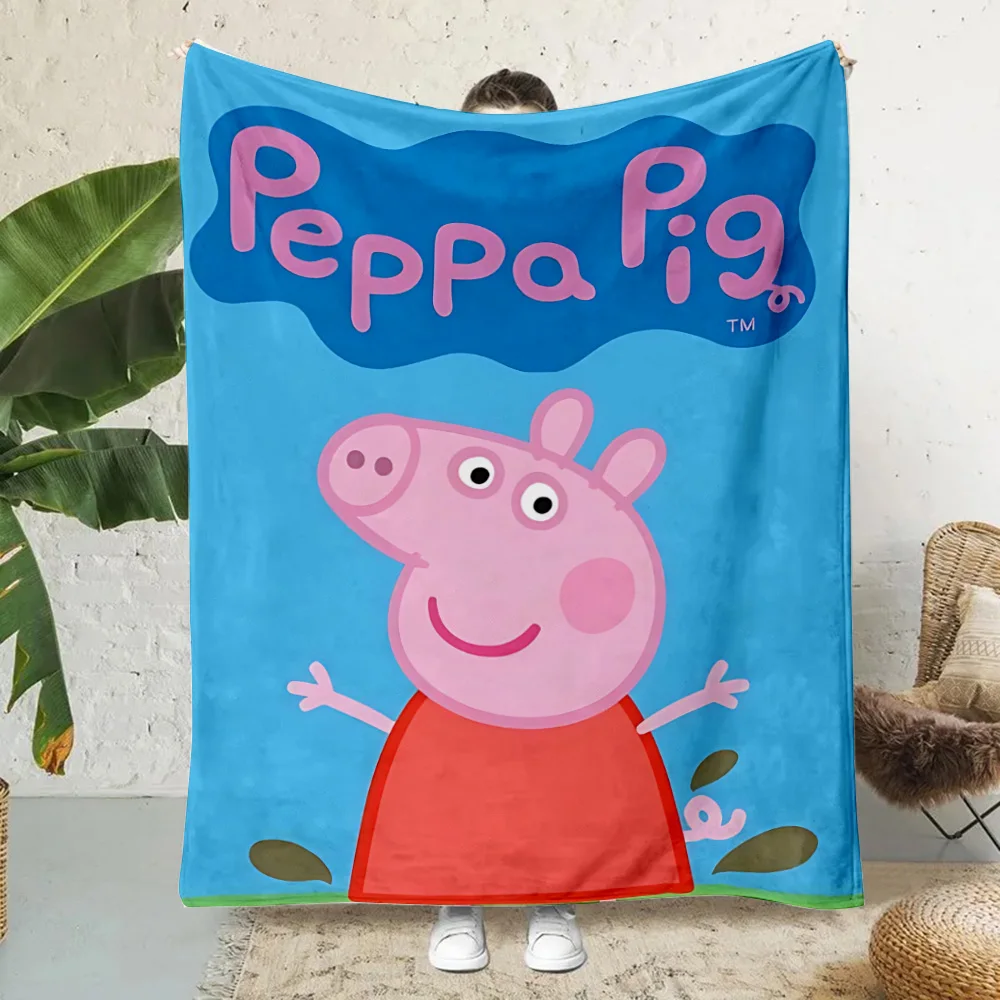 Cartoon P-Peppa Pigs Printed Blanket Picnic Blankets Warm Blanket Soft and Comfortable Blanket Home Travel Birthday Gift 2