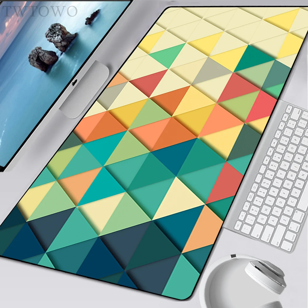 Vintage Geometric Triangle Design Mousepad Large Hd Home Custom Desk