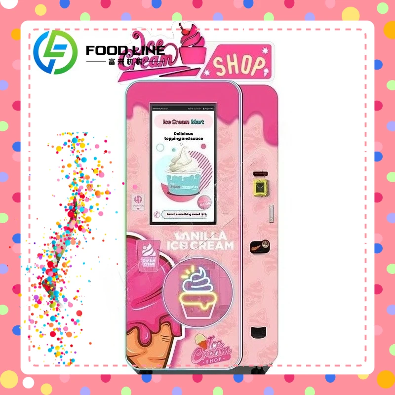 מכונת מכירת גלידה אוטומטית ליוגורט עצמאית מפזר קינוחים קפואים ציוד מסחרי חדש