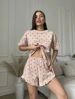 بيجامة النساء ملابس خاصة بيجامة نسائية الصيف ملابس النوم للمرأة منامة مجموعة فرقة بيجامة فام قصيرة الأكمام ملابس خاصة 4