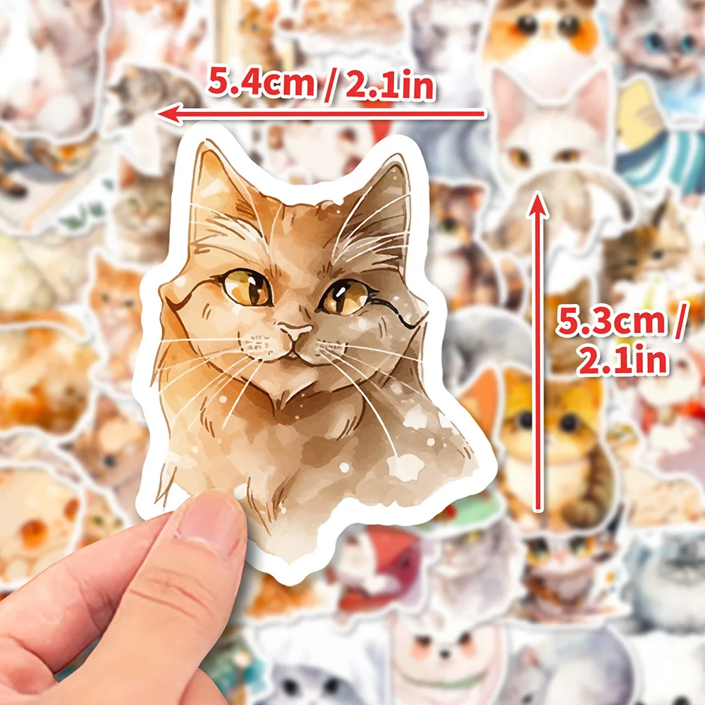 

10/30/50PCS Pretty Watercolor Cat Cartoon Stickers Decals DIY Decoration Suitcase Scrapbook Phone Stationery Ins Kid Toy Sticker