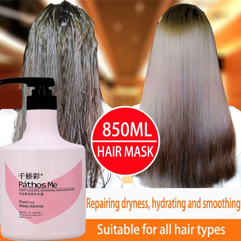 matron frø prøve 850Ml Sheep Placenta Hair Mask Shampoo Conditioner Repair Deep Nourishing  Dryness Improve Frizz After Perm Curl Anti-Breakage - AliExpress