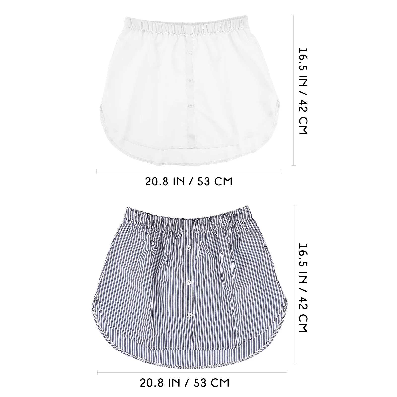 2 Pcs Shirt Extenders for Layering Plus Size Hem Women Fake Skirt Hemline Shirts