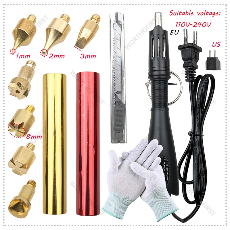 Description Picture 6 of itemHeated Foil Hot Stamping Applicator Kit EU Plug Writing or Painting on Paper Personal Signature DIY Wood Crafts