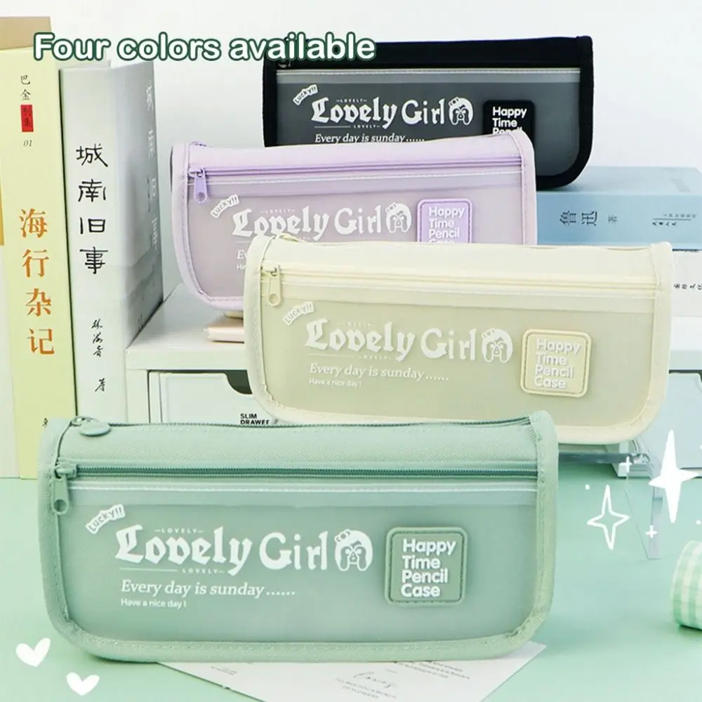 INS 더블 레이어 대용량 펜 가방, 심플한 달빛 연필 케이스, 문구류 보관 가방, 정리함 창의적인 학생 선물