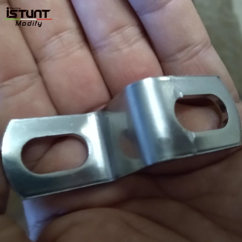 1Pcs Stainless Steel Universal Motorcycle Modified Exhaust Pipe Escape Fixed Ring Racing ring Z-shaped Strip Piece Bracket Fixed - Image 3