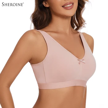 Sheroine Plus Size Women Wireless Bras Full Coverage Soft Seamless Underwear Breathable Lingerie Non-Padded Comfort Bra