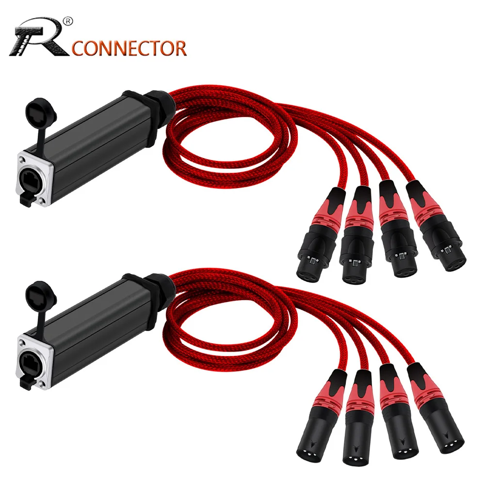 Fêmea para Canais Xlr Extender Receptor de Rede Multi Cabo de Áudio para Xlr Macho e Fêmea Iluminação de Palco Gravação Rj45 Cat5