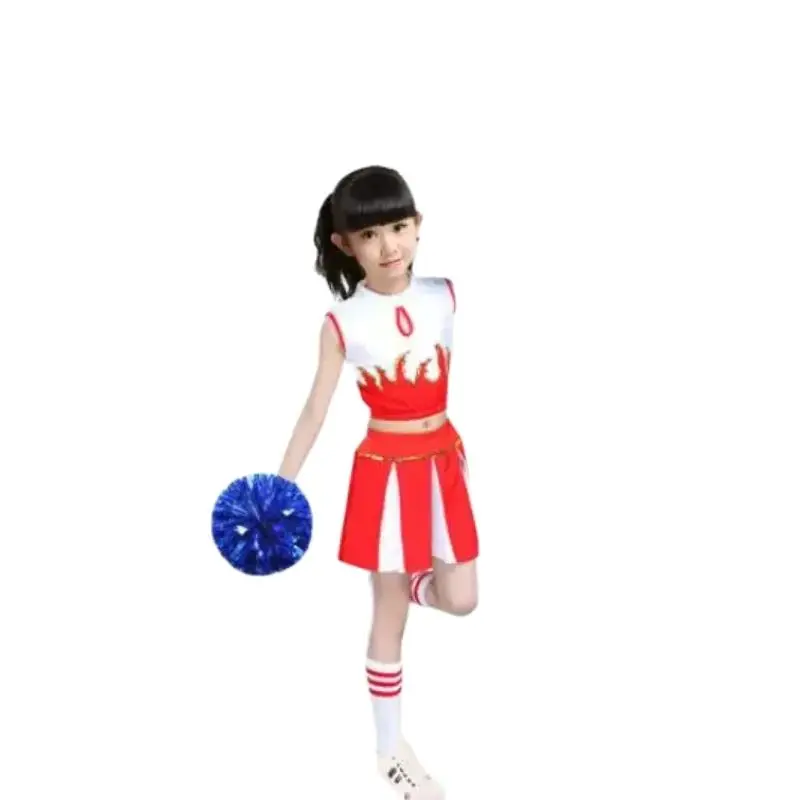 

1set/lot Children Kids Girls Cheerleading Costume School Child Cheer Costume Party Halloween Cosplay jazz set