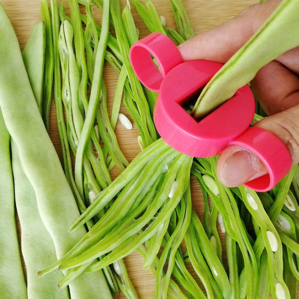 Green Bean Slicer Cutter-Kitchen Vegetable Stringer Peeler Remover Easy-to-Use Fruit Cutting Tool Kitchen Gadget Accessory