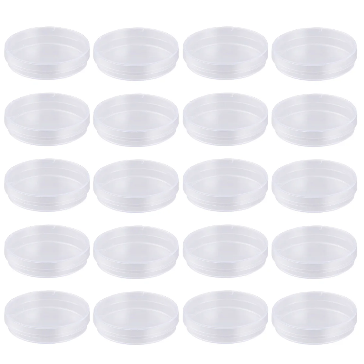 20 PCS 60mm Plastic Petri Dishes Bacterial Culture Dishes with Lids