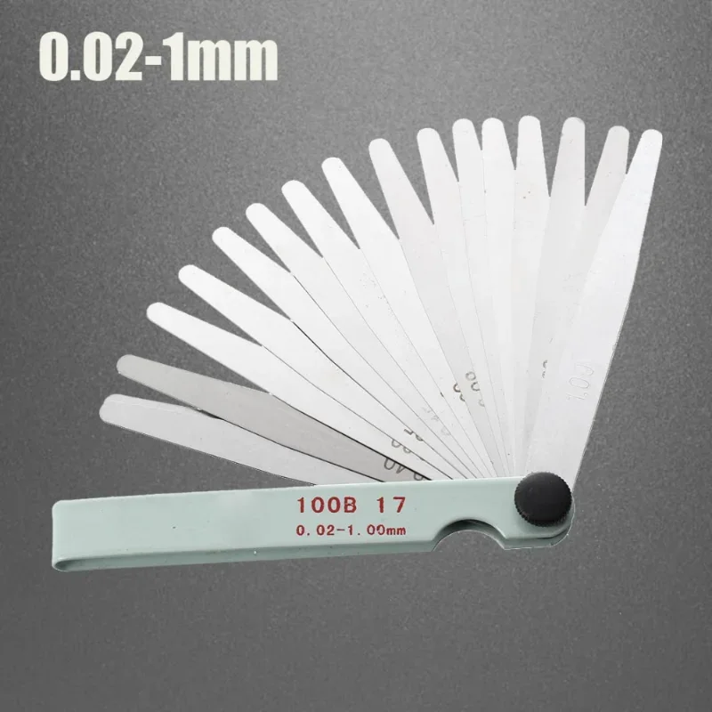 Professional 17 Blades Feeler Gauge Metric Gap Filler Feeler Gauge 0.02 To 1mm Gage Measurment Tool For Engine Valve Adjustment