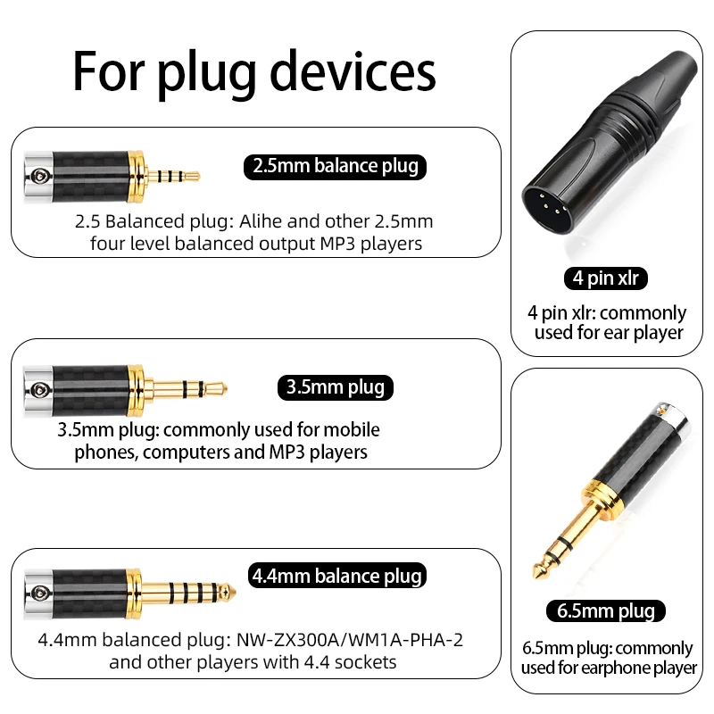 ATAUDIO-HiFi  ̺, OCC ǹ ȥ ھ 2.5, 3.5, 4.4, 6.5mm, XLR ̾ ̺, HD800  ÷̾