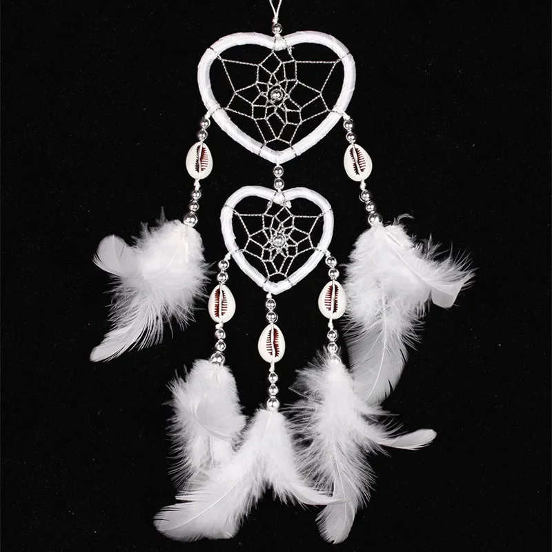 Pendentif Attrape-rêves Fait Main Pour Voiture - Petit Attrape-rêves Avec Plume - Décoration Bohème Rétro Pour Rétroviseur Intérieur, Maison Et Mariage
