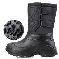 Winter Men's Waterproof Outdoor Snow Boots Men's Fishing Safety Rain Boots Plus Men's Velvet Winter Boots Platform Shoes