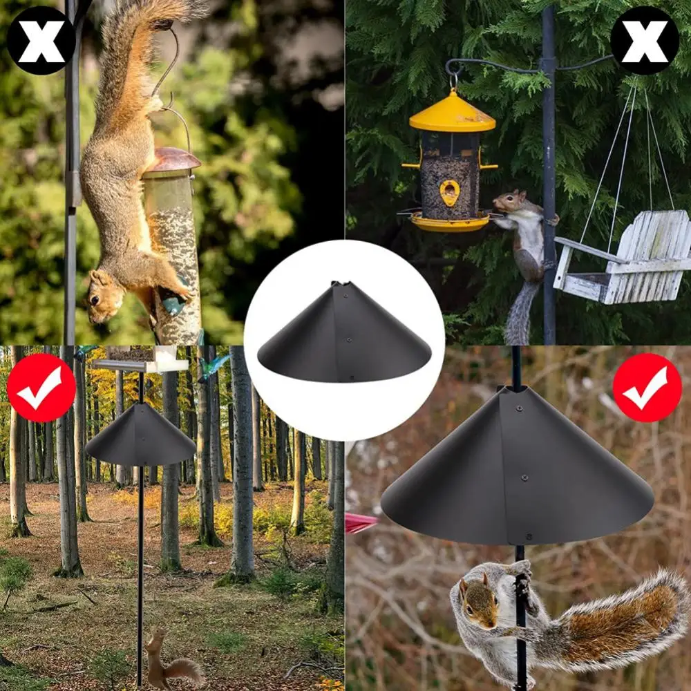

Easy To Install Squirrel Baffle 12 Inch Foldable Anti-rust Surrounding Squirrel Divider Anti Squirrel Cover Outside Hang Mount