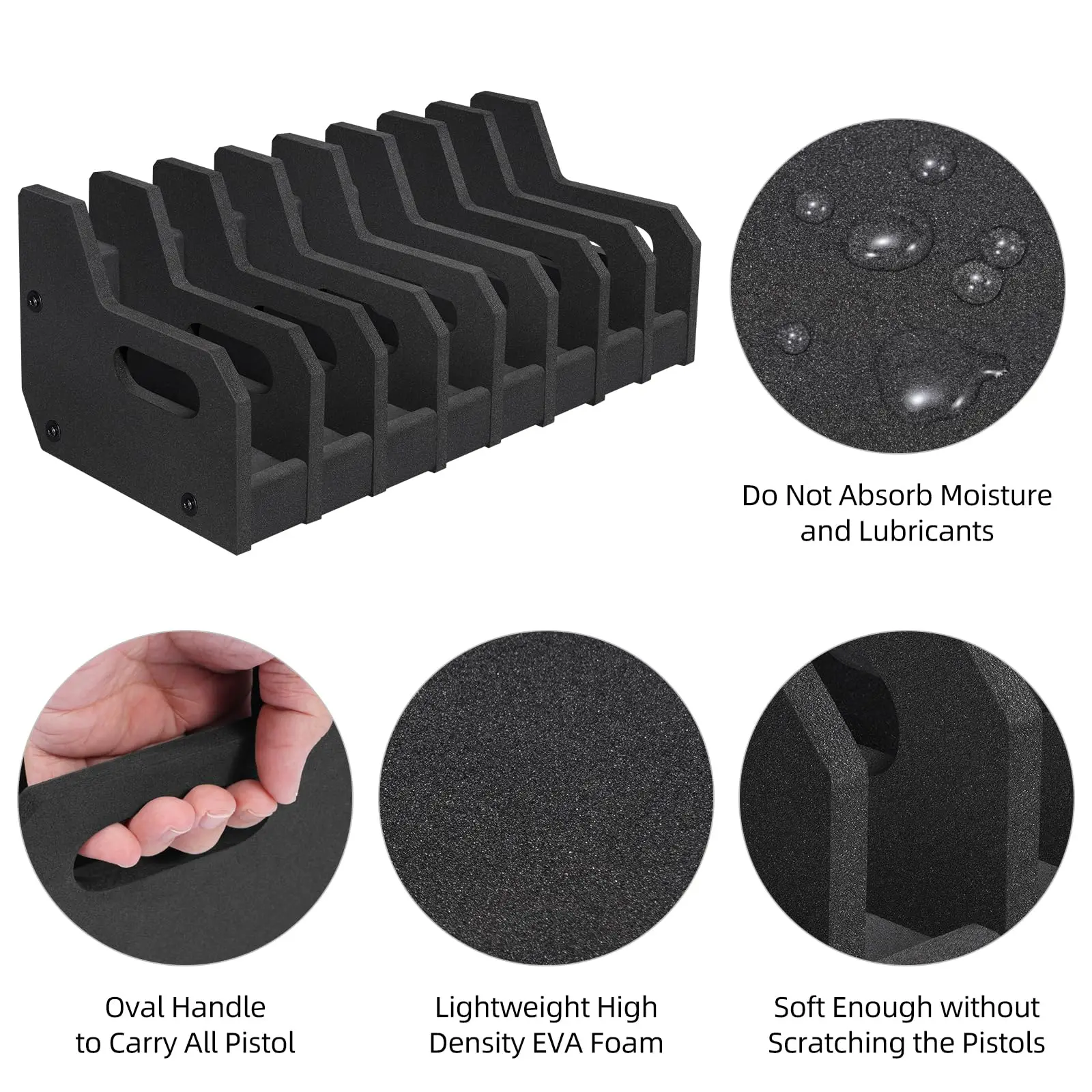 MIDTEN 6 Slots 8 Slots Foam Pistol Rack Handgun Stand For Safe Storage Cabinet Accessories