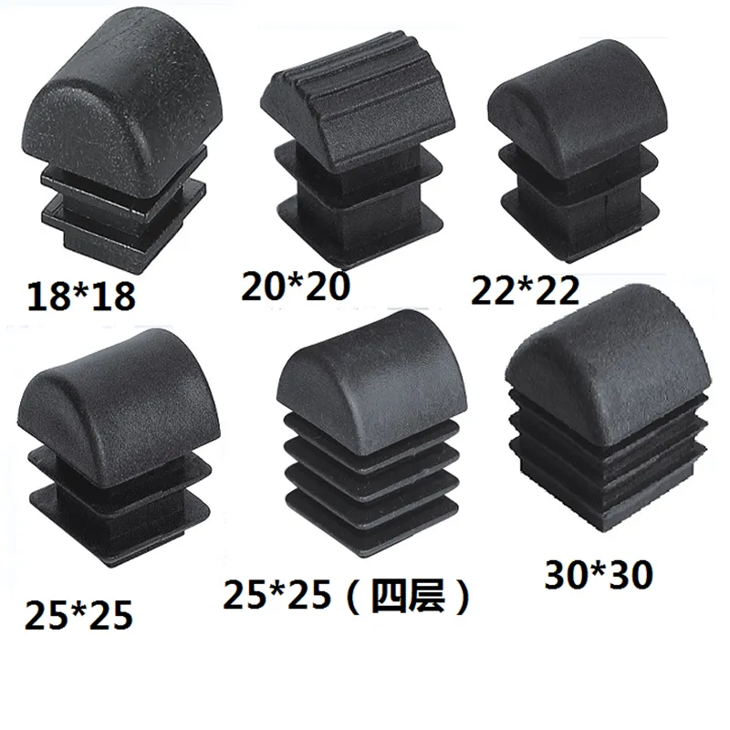 10pcs Square oblique pipe plug Blanking End Cap 25 -50mm Plastic table chair leg decorative dust cover furniture feet protector