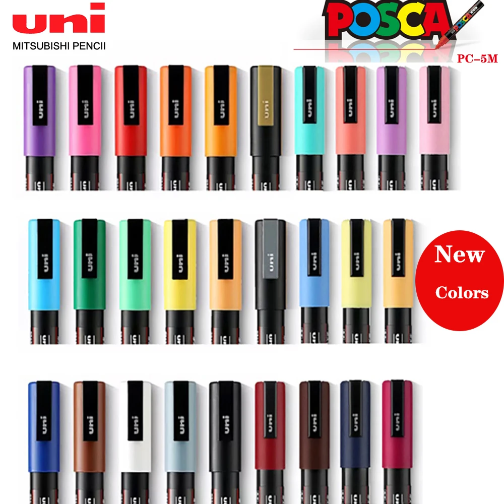 UNI POSCA Paint Marker Pen Set PC-1M PC-3M PC-5M POP Advertising Poster  Graffiti Note Pen Painting Hand-painted art supplies