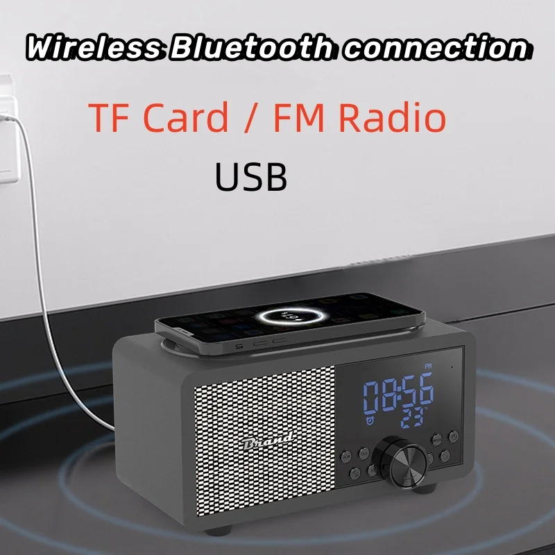 

Многофункциональный Будильник, беспроводной Bluetooth-динамик, стерео, объемные басы, музыкальный плеер, звуковая коробка с TF/FM-радио, Caixa De Som