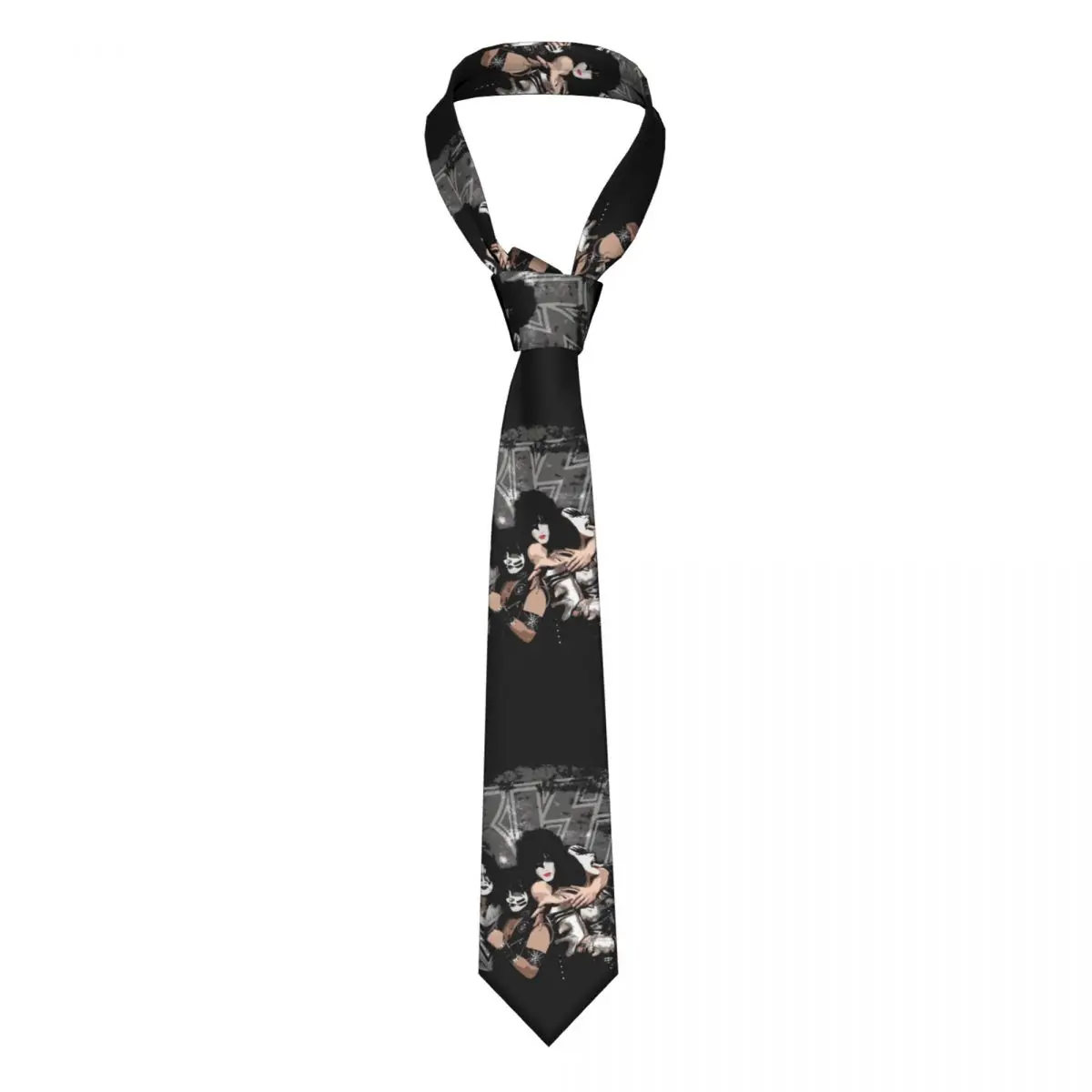 KissBandTieFourAlbumsPrint8CMPrintedNeckTiesAccessories