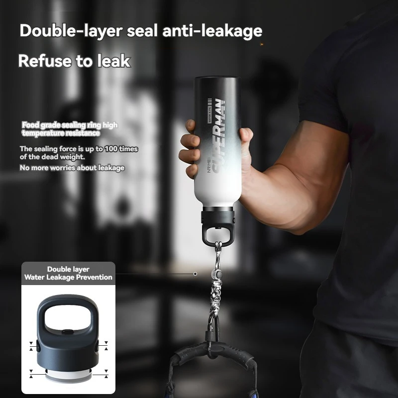 1.0L water Bottle Thermos Stainless Steel Vacuum Flask No Screw Lid coffee ice cup Keep Cold and Hot Drinkware Sport Insulated
