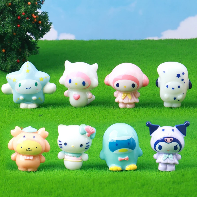 

1 шт. кукла Sanrio фигурен Hello Kitty, фигурка, украшение торта, модель, Настольная игрушка, украшение автомобиля, детские подарки