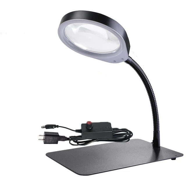 220V lupa 3 5 8 10 20X Magnifier Led Lamp Light Magnifying Glass Lens Desk  Table Clamp Magnifying Glass Table Mount Magnifier - AliExpress