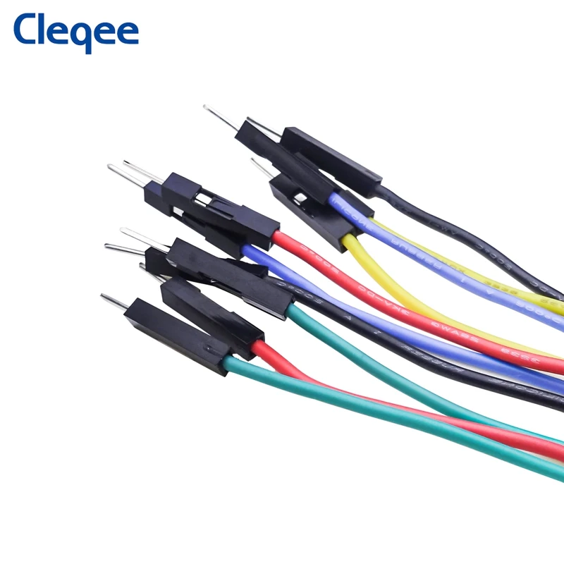 Cleqee P1532 10 Stuks Dupont Mannelijk Naar Stapelbaar Bananenplug Siliconen Jumper Kabel 26awg Draad Voor Breadboard Elektronische Diy