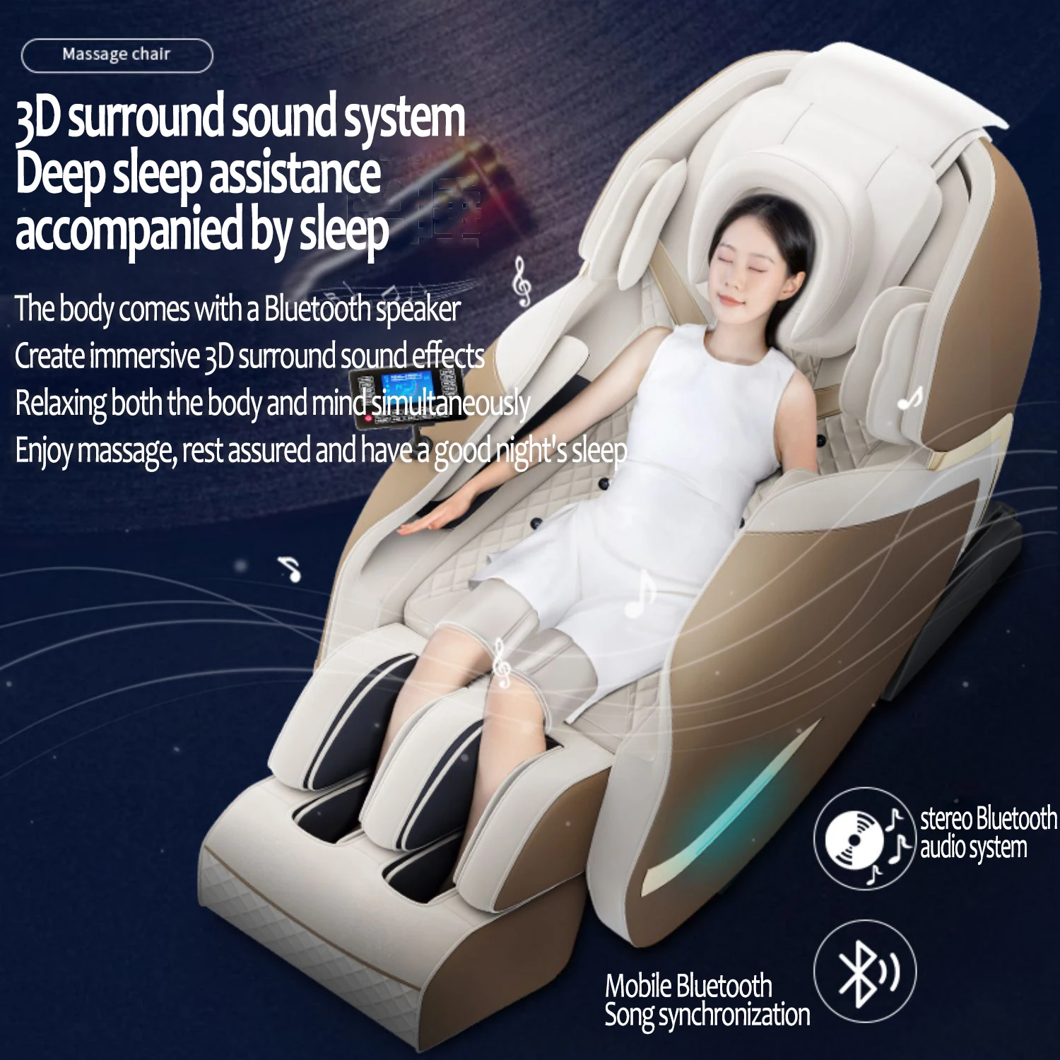 Luxury electric massage chair full body Automatic Home Full Body Airbags Heating Bluetooth Music 4d massage chair zero gravity 4